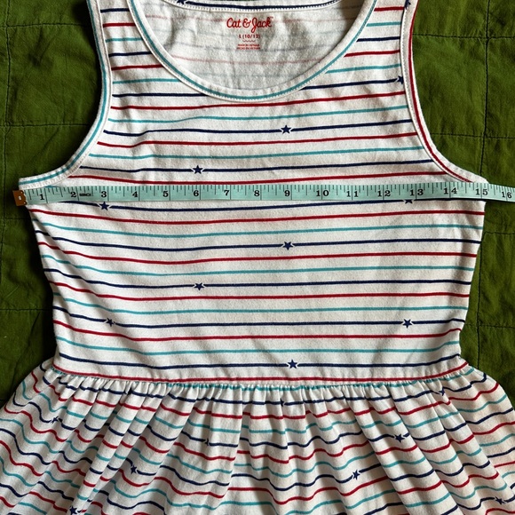 Cat & Jack summer dress, 4th of July, Stars and Stripes Size Large 10/12 - Picture 7 of 8